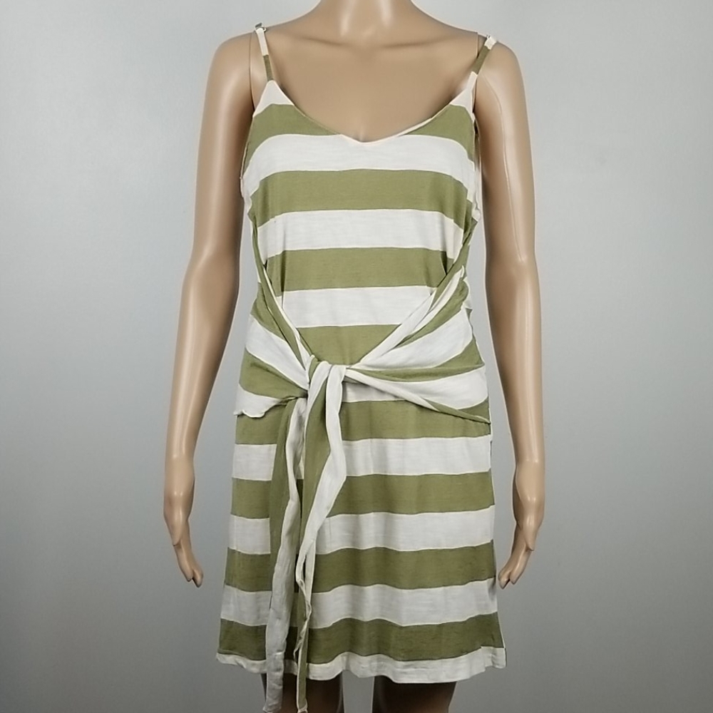 And The Why Green & White Striped Tank Dress